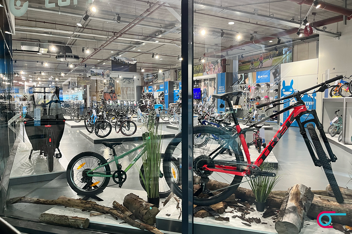bicycle shop window